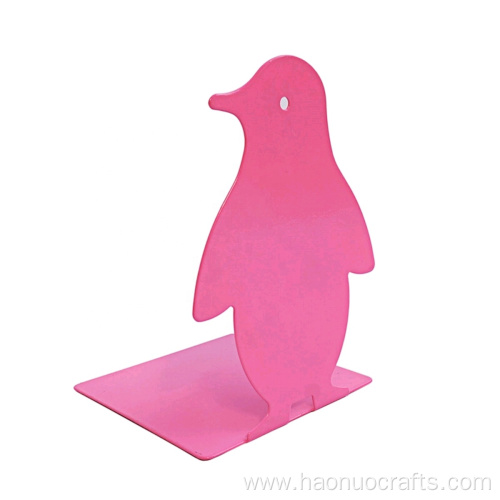 Creative cute penguin cartoon book stand metal rack